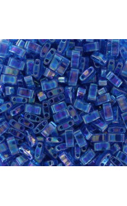 Miyuki half tila 5x2.4mm beads - Transparent capri blue ab HTL-291